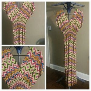 Chevron print maxi dress